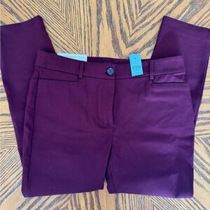 LOFT Women's Burgundy perfect skinny Trousers pants slacks size 10 petite NEW